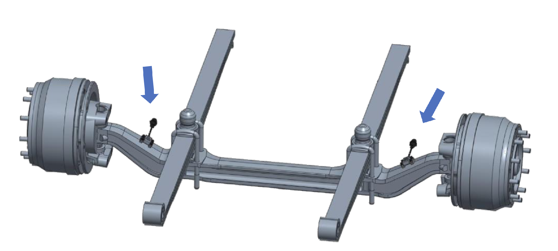 Sensor instalado no eixo da carreta